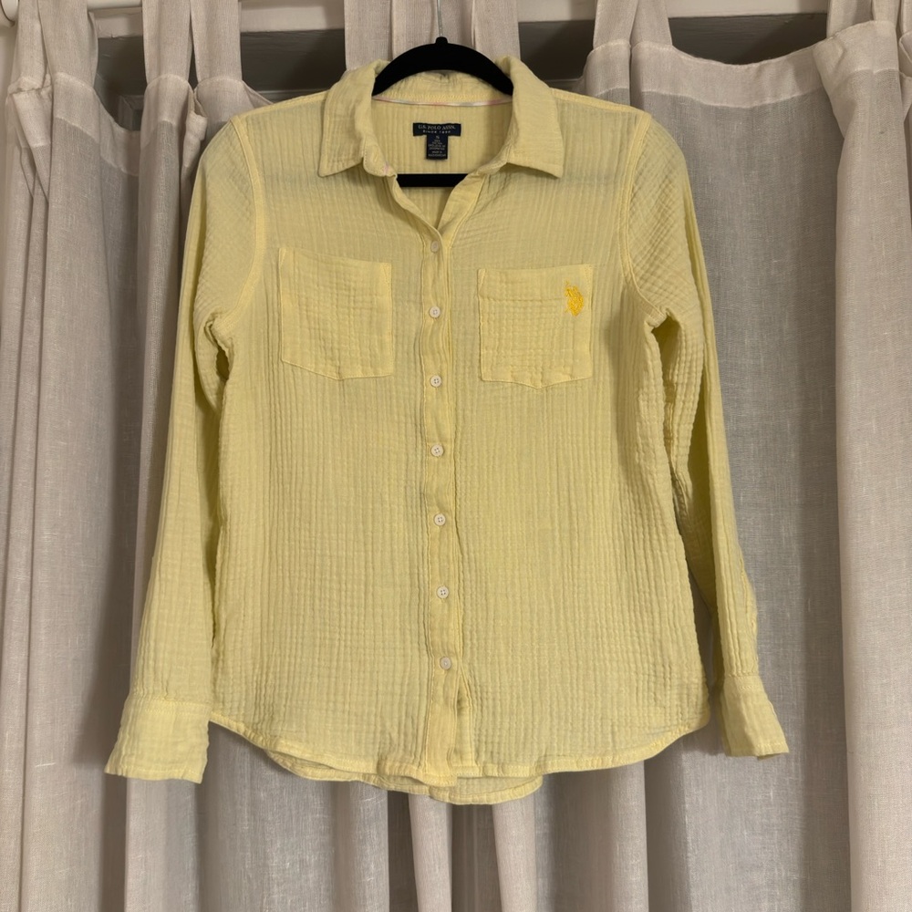 U.S. Polo Assn. Light Butter Yellow Textured Shirt